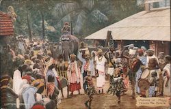 Natives at play, Ceylon Tea Estate Postcard