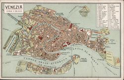 Venezia: Detailed Map Of The City Postcard