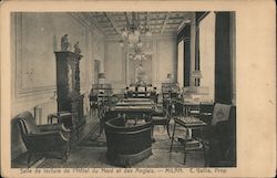 Salle de lecture de l'Hotel du Nord et des Anglais - Milan Postcard