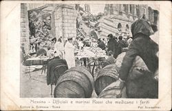 Russian Officers Treating Wounded Messina, Italy Postcard Postcard Postcard