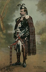 Pipe Major, Scots Guards Postcard