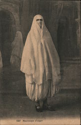 Mauresque d'Alger - Woman in a Burqa Algeria Postcard Postcard Postcard