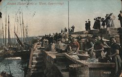 Scotch Fisher Girls at Work Scarborough, United Kingdom Yorkshire Postcard Postcard Postcard