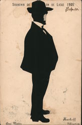 Souvenir de l'exposition de Liège, 1905 - Silhouette Liege, Belgium Postcard Postcard Postcard