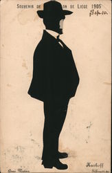 Souvenir de l'exposition de Liège, 1905 - Silhouette Postcard