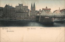The Weser Bridge In Bremen Germany Postcard Postcard Postcard