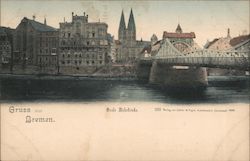 The Weser Bridge In Bremen Germany Postcard