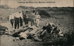 Viewing the Slain on a Mexican Battlefield Postcard