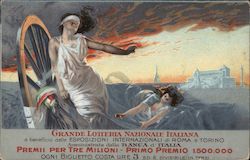 Grande Loiteria Nazionale Italiana ESPOSIZIONI DI ROMA e TORINO Postcard