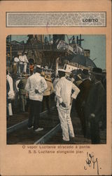 S.S. Luzitania Alongside Pier Postcard