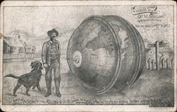 George M Schilling, World's Greatest Distance Walker With Globe Postcard