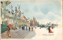 Main Entrance, Glasgow International Exhibition 1901 Postcard
