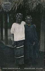 YOung Dancing Girls, Senegalese Village Edinburgh, Germany Postcard Postcard Postcard