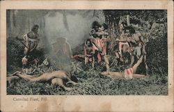 Cannibal feast Fiji Postcard