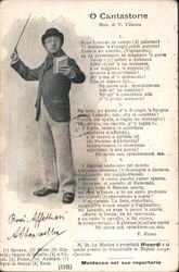 Nicola Maldacea in His Repertoire, 'O Cantastorie Postcard