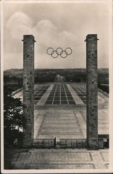 Reichssportfeld. View from the German Stadium through the east gate Postcard