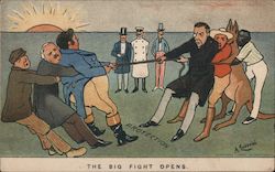 The Big Fight Opens England Postcard Postcard Postcard