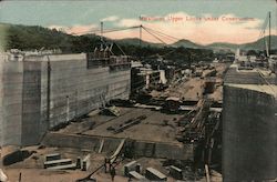 Miraflores upper locks under construction Postcard