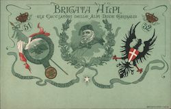 51° & 52° Infantry, Brigata Alpi - Hunters of the Alps, General Garibaldi Postcard