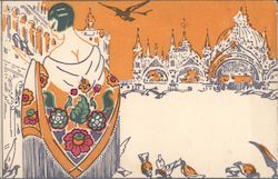 Handdrawn picture of Venice Postcard