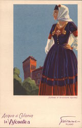 Art Deco Acqua di colonia la Viscontea Postcard