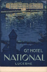 Grand Hotel National Lucerne (Luzern), Switzerland Postcard Postcard Postcard