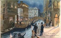 On the Canal. Venice by Night at Earl's Court Postcard