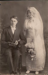 Bride and Groom on Their Wedding Day Postcard