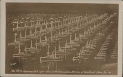 The Fleet Illuminated After the Great Coronation Review at Spithead - June 1911 Postcard