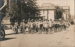 Spanish American Veterans Parade in the Street Postcard
