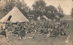 WWI Army soldiers in camp Postcard