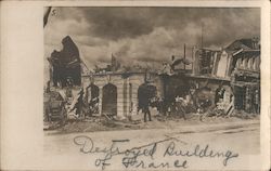 Destroyed building in France Postcard