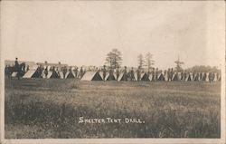 Shelter Tent Drill WWI Postcard