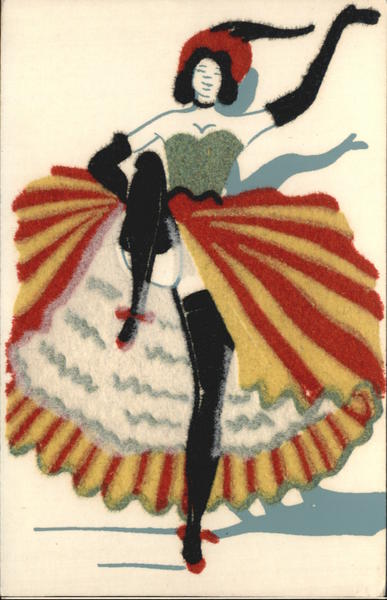 French Cancan Dancer Elegant Dress Painting Paris France