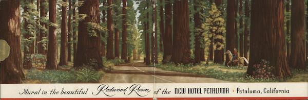 Mural in the Beautiful Redwood Room of the New Hotel Petaluma California