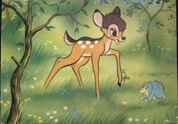 Bambi and a Hedgehog - Disney Squeaker Postcard