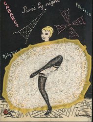 French Cancan Dancing Girl Novelty Postcard