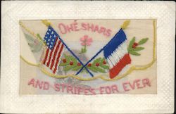 Ohe Shars and Stripes for Ever - US & France Flags Paris, France World War I Postcard Postcard Postcard