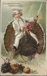 Thanksgiving Greetings, Glitter Postcard