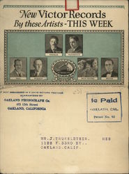 New Victor Records By these Artists- THIS WEEK Oakland, CA Music Postcard Postcard Postcard