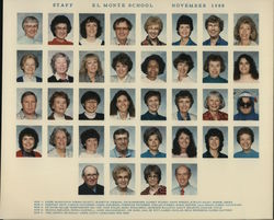 Staff, El Monte School, November 1988 Original Photograph