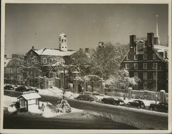 Harvard University News Office, snowy street scene Original Photograph