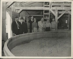Sign Photo: A Group of People by the Silo, Farmers, Barn Original Photograph