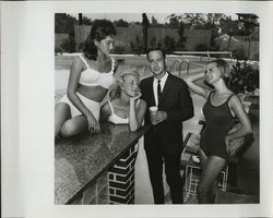 Many by Pool with 3 Women in Swimsuits Photographs & Snapshots Allan J. de Lay Original Photograph Original Photograph Original Photograph