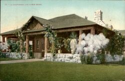 California Log Cabin Home Postcard
