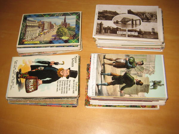 Lot of 200 Vintage Scotland Postcards Scottish Views, Comic