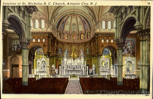 Interiors Of St. Nicholas R. C. Church Atlantic City New Jersey