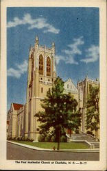 The First Methodist Church Charlotte, NC Postcard Postcard