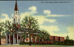 H-13 - First Baptist church Postcard