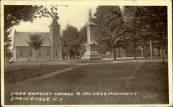 Free Baptist Church & Soldier'S Monument Postcard